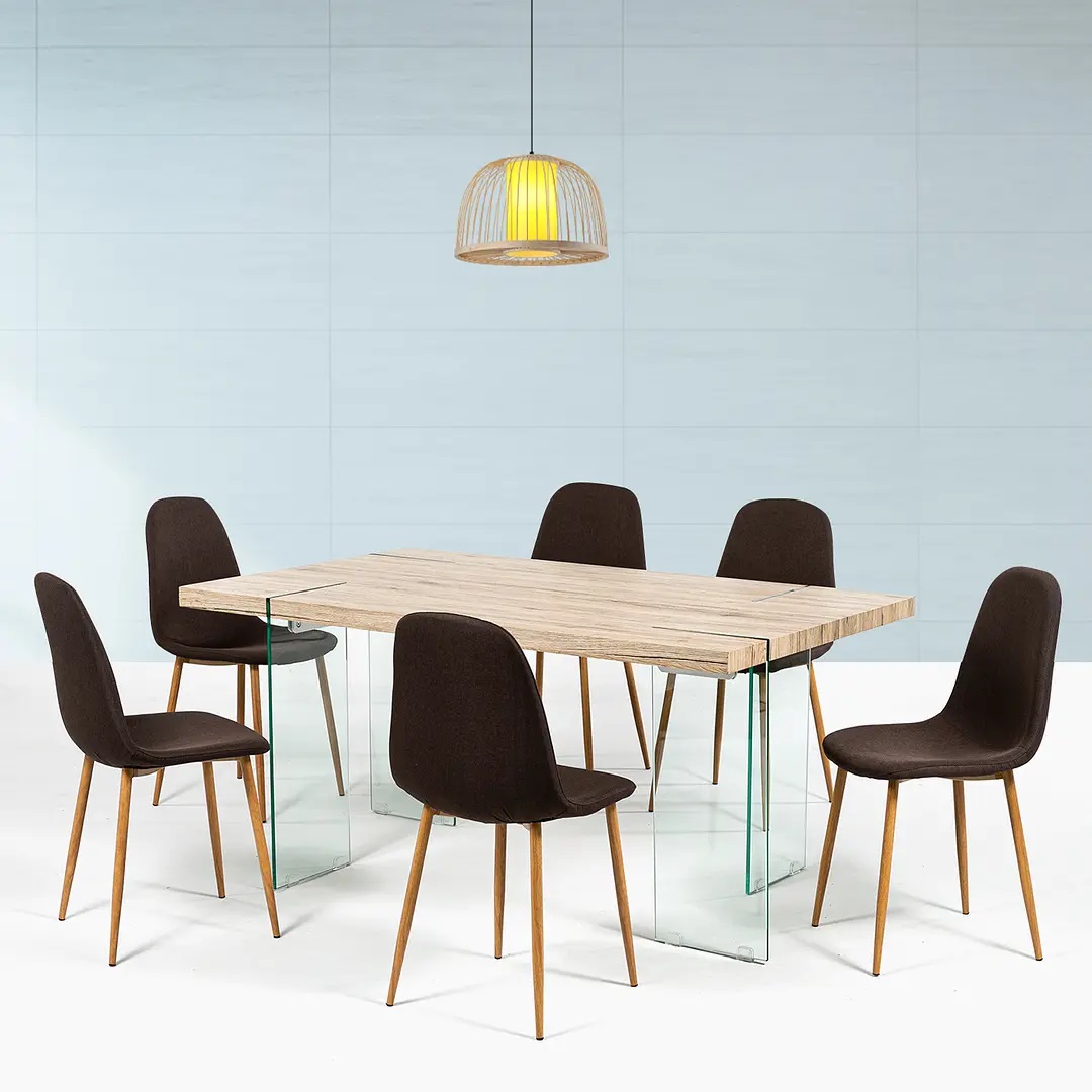 MESA DE COMEDOR ELEGANCE NATURAL 180x90x75cm 4