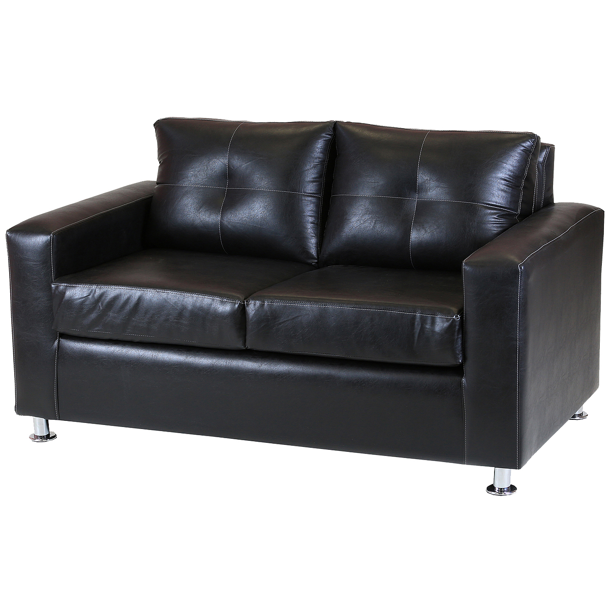 SOFÁ 2 CUERPOS PU PATAS METALICAS