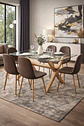 COMEDOR XTREME 150X90 NAT 6 SILLAS EAMS TAPIZ CAFÉ PATA NATURAL  - Miniatura 2