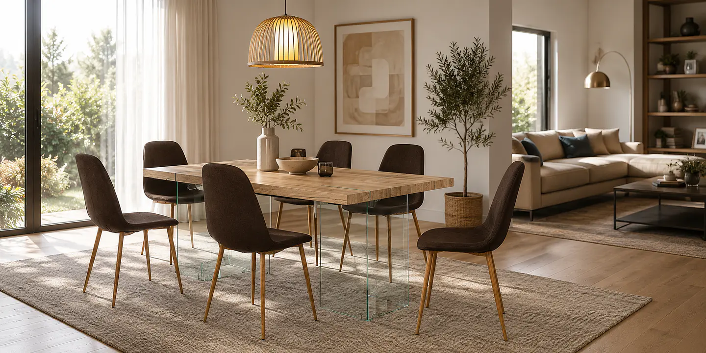 COMEDOR 6 SILLAS ELEGANCE GLASS 180X90X75  2
