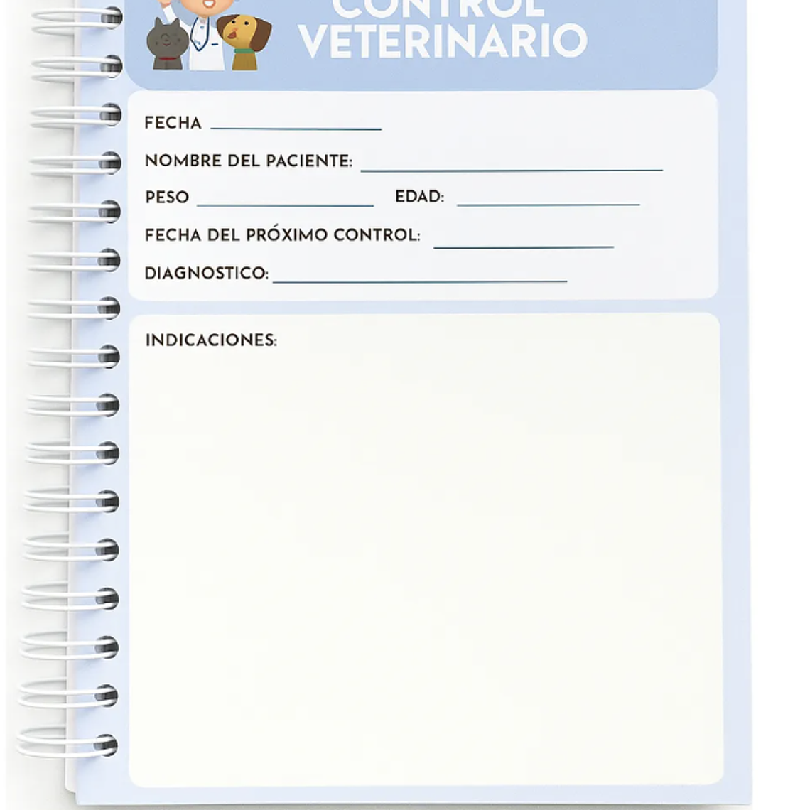 Agenda Veterinaria Para Gatos Y Perritos Azul Acero 3