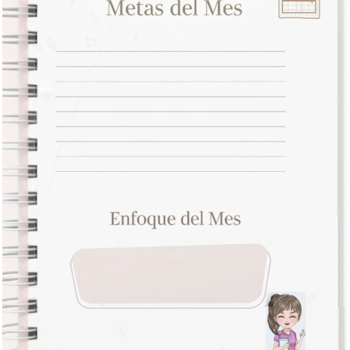 Mi Planner De Doctora, Organizador Personal Práctico Rosa Claro 3