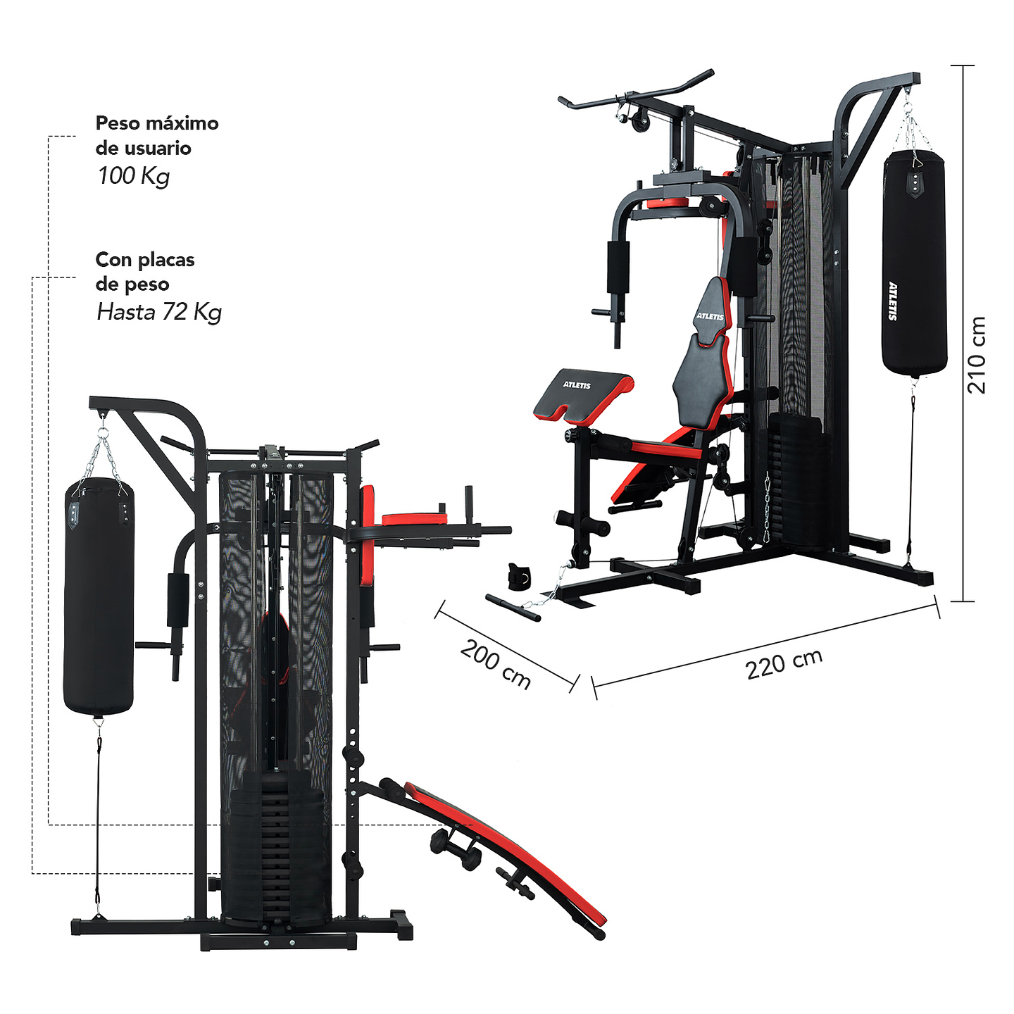 Home Gym Xtreme Force 400 - Todo en uno 72Kg 2