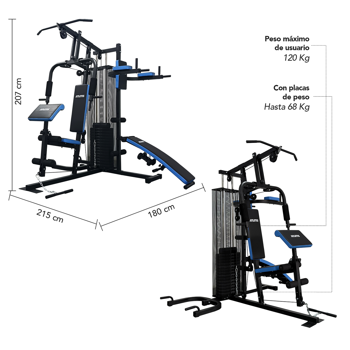 Home Gym tres estaciones TF-7005A 8