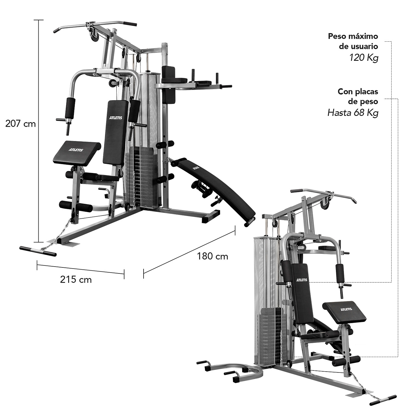 Home Gym Tres Estaciones TF-7005A Gris 5