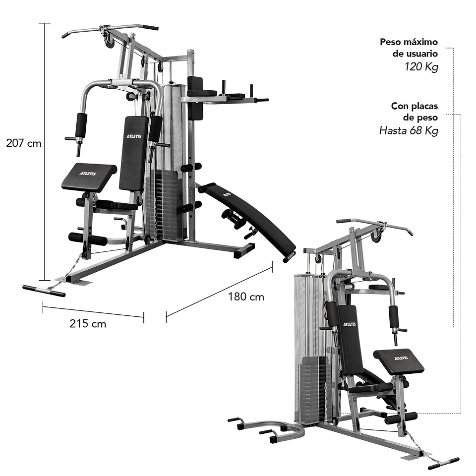 Home Gym Tres Estaciones TF-7005A Gris 5