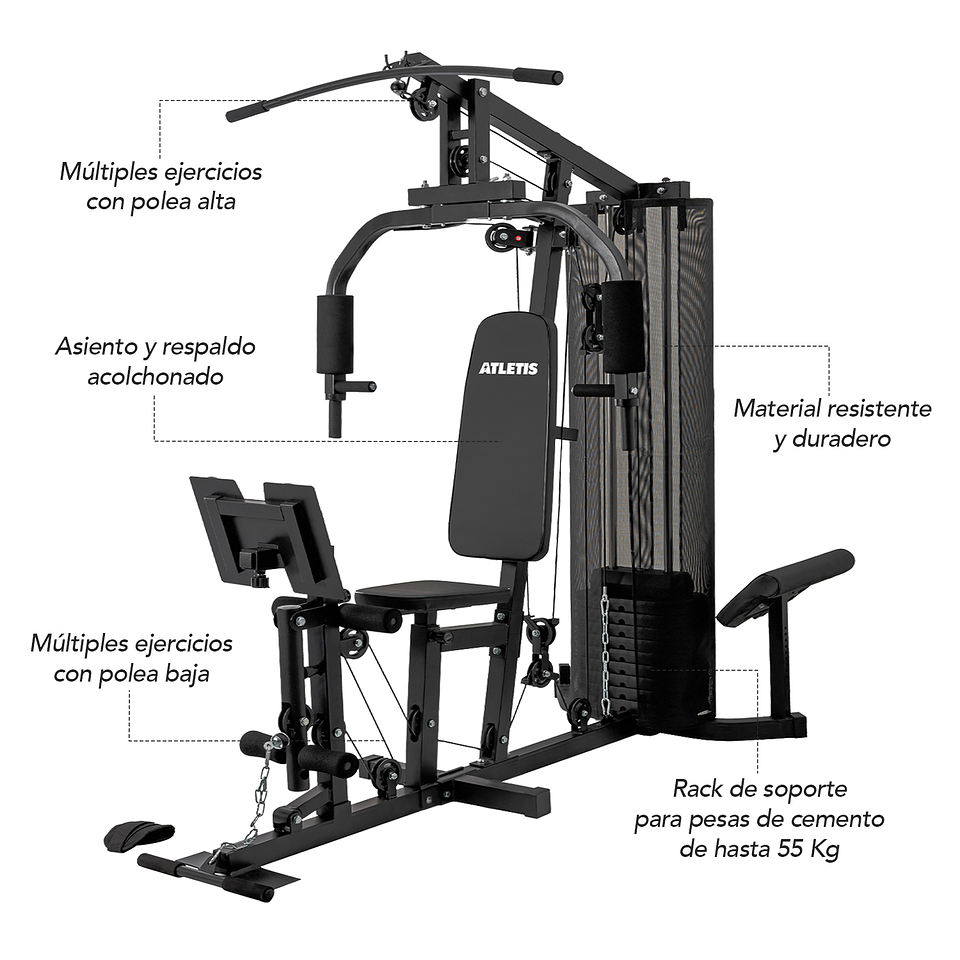 Home Gym Multifuncional 55Kg Xtreme Force 300 Pro 4