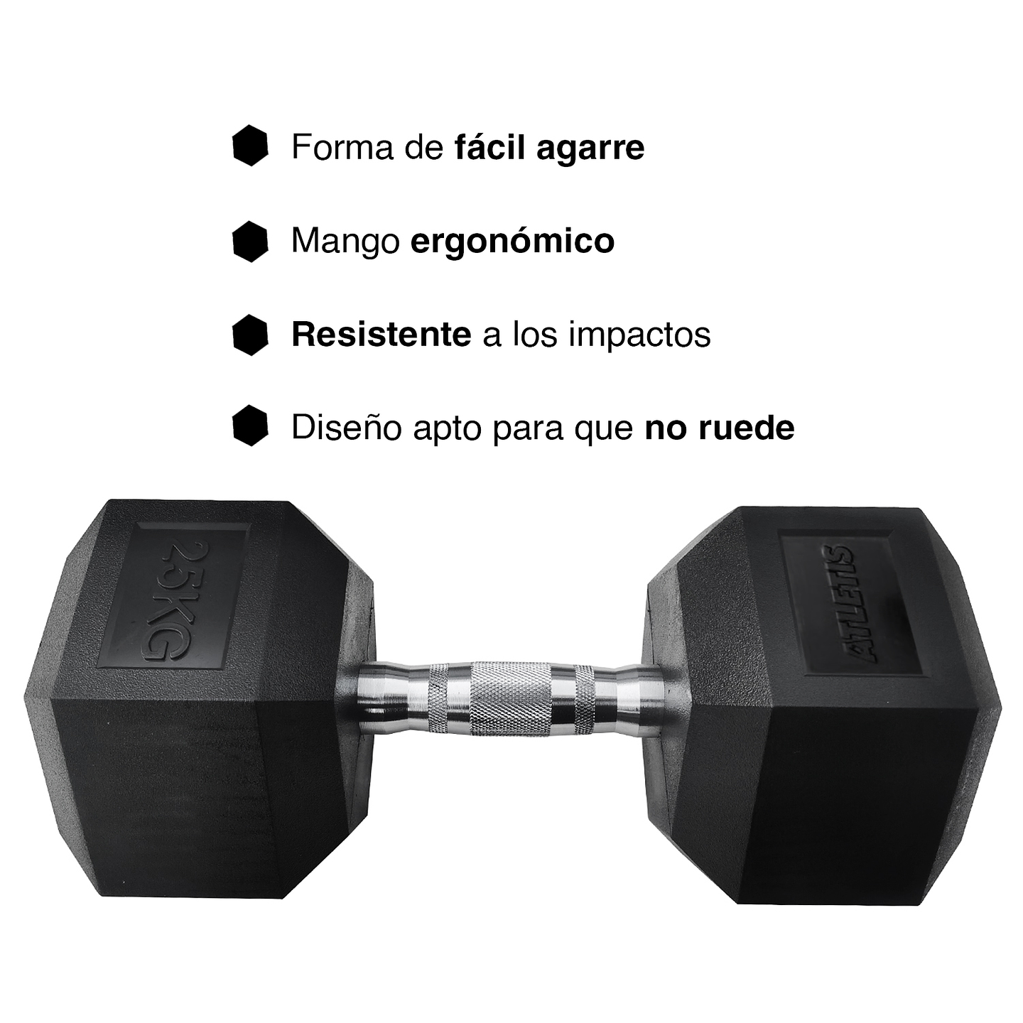 Mancuerna Hexagonal 25 Kg Negro 2
