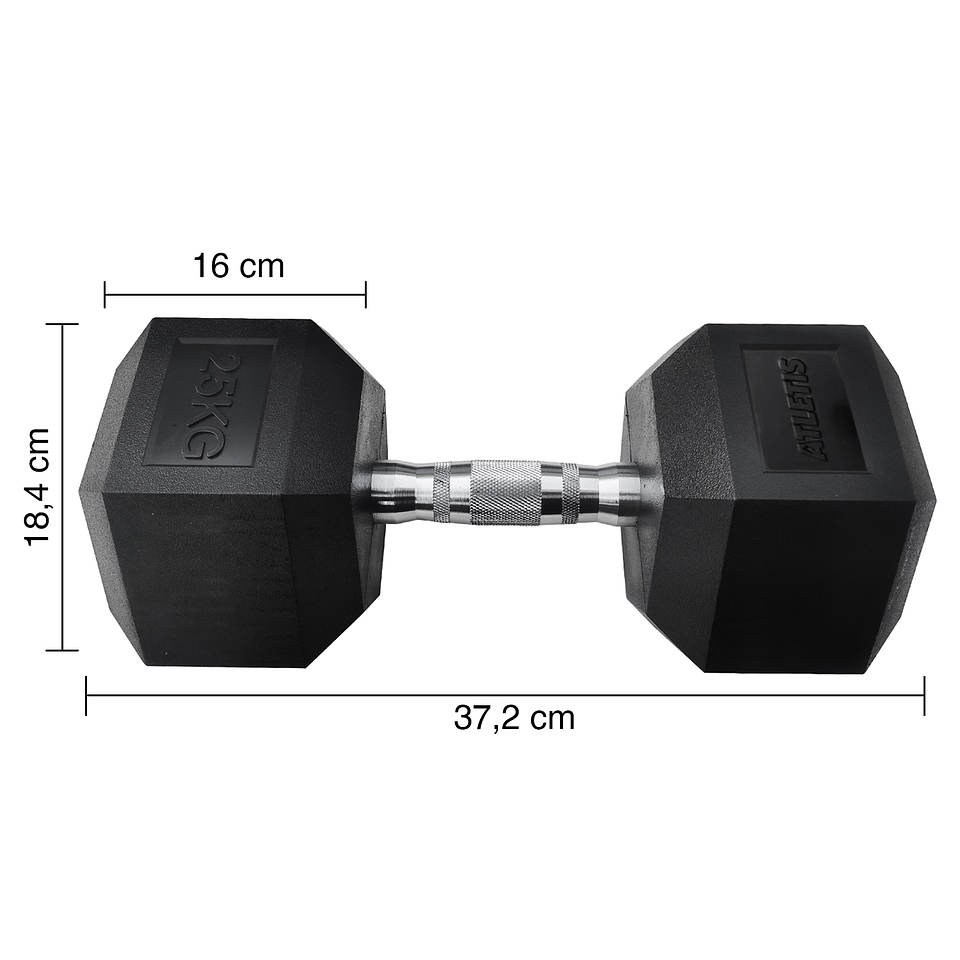 Mancuerna Hexagonal 25 Kg Negro 4