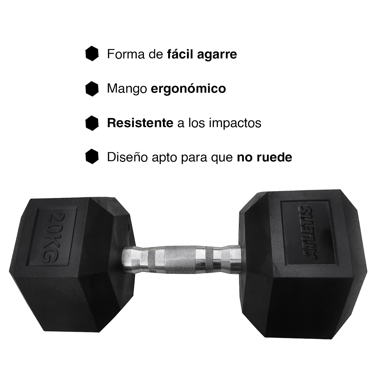 Mancuerna Hexagonal 20 Kg Negro 4