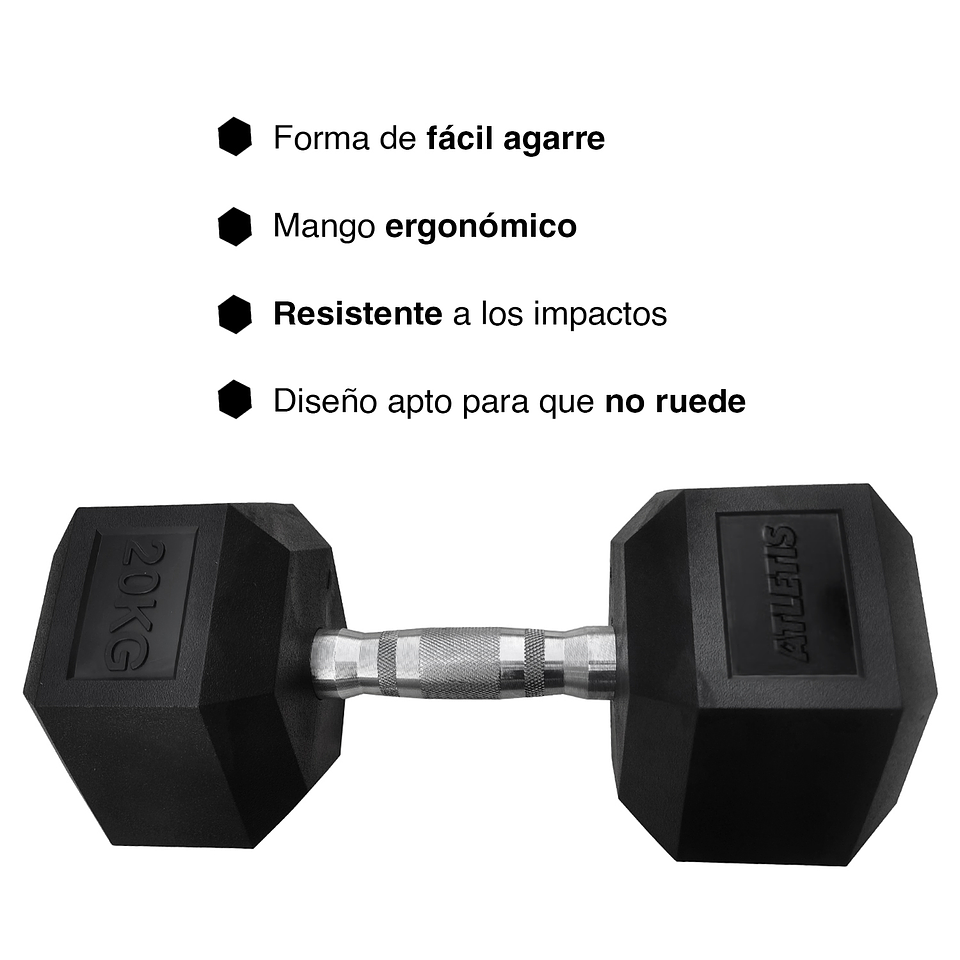 Mancuerna Hexagonal 20 Kg Negro 4