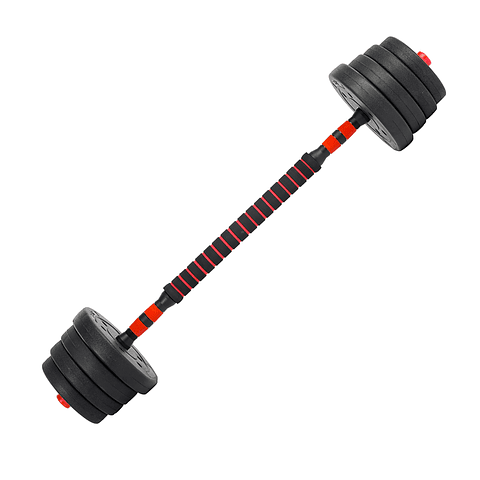 Set de Mancuernas y Barra 30 Kg 2 en 1 Negro