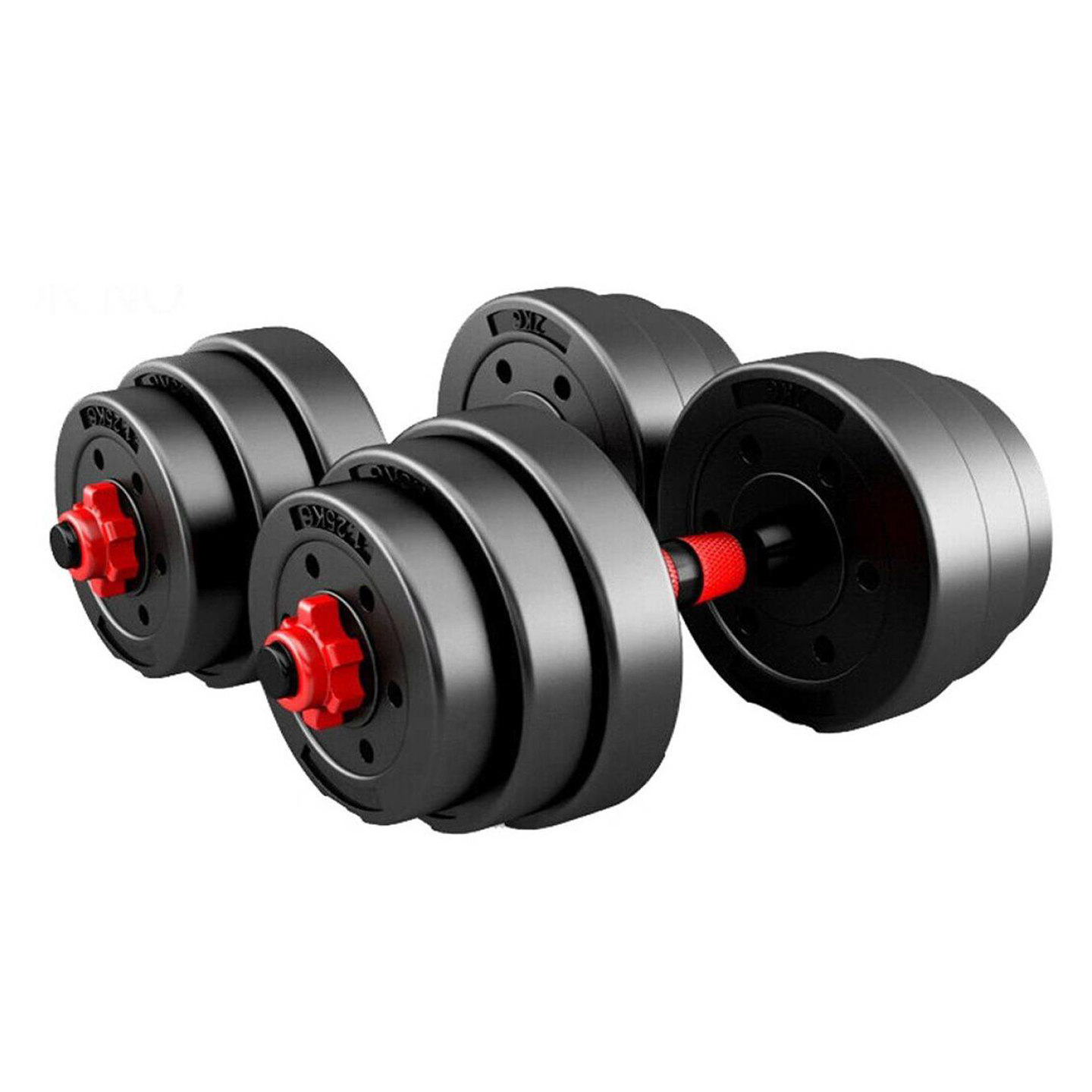 Set de Mancuernas y Barra 30 Kg 2 en 1 Negro 2