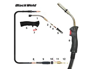 Pistola Mig Blackweld Modelo Binzel 36 / 350 Amp (4,5 MTS)