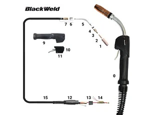 Pistola Mig Blackweld Modelo Tregaskiss 400 / 400 Amp (4,5 MTS)