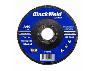 DISCO TRASLAPADO METAL  4.5/GRANO 40 - BLACKWELD (BW-45115-A40)
