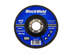 DISCO TRASLAPADO METAL  4.5/GRANO 60 - BLACKWELD (BW-45115-A60)