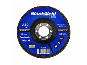 DISCO TRASLAPADO METAL  4.5/GRANO 80 - BLACKWELD (BW-45115-A80)