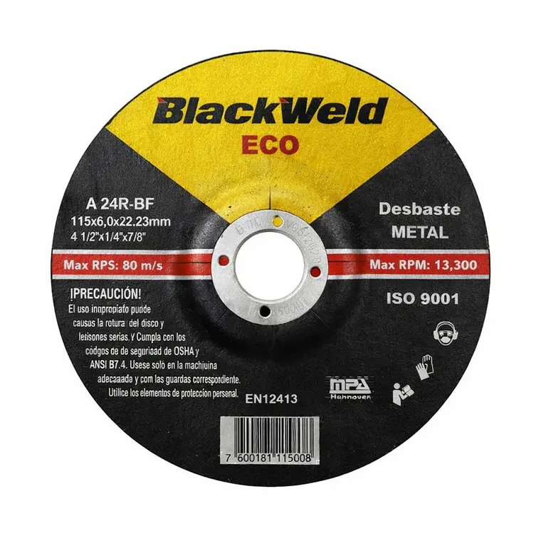 Disco Desbaste Metal 4.5´x 6.0-Blackweld (ECO-BW-35115-60) 1