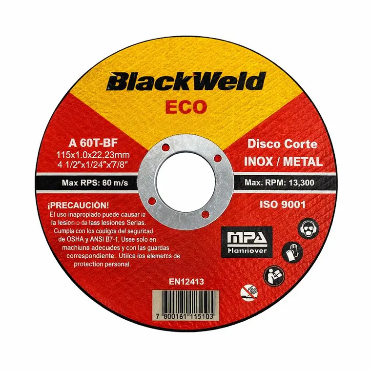 Disco Corte Inox/Metal 7x3.0- ECO Blackweld (ECO-BW-25180-30) 1