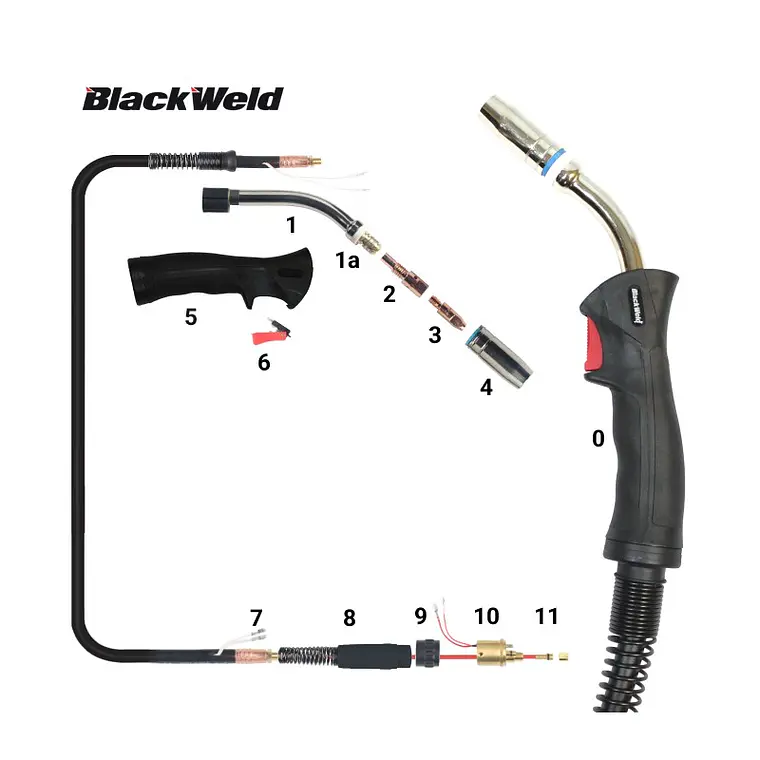 Pistola Mig Blackweld modelo Binzel 25 / 250Amp (4,5 MTS) 1