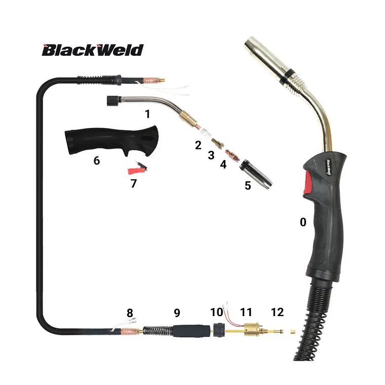 Pistola Mig Blackweld modelo Binzel 36 / 350Amp (4,5 MTS) 1