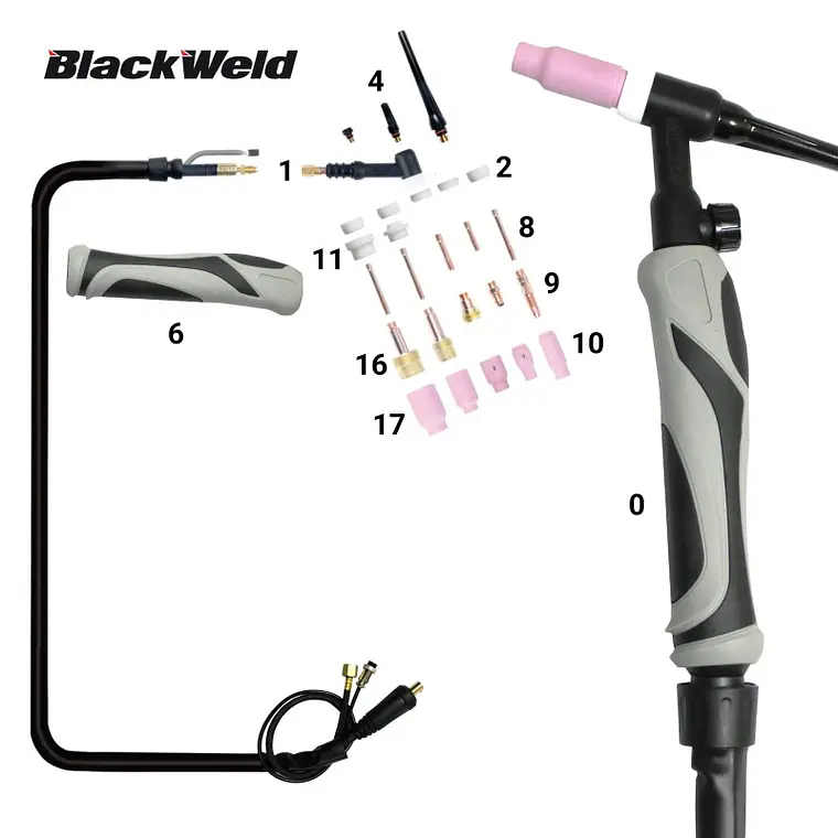 Pistola TIG modelo WP17 / 17V / 17FV 150 Amperes 1