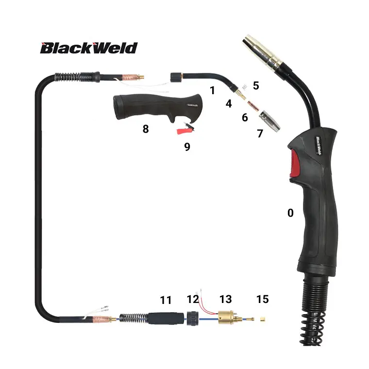 Pistola Mig Blackweld modelo Binzel 15 / 180Amp (4,5MTS) 1