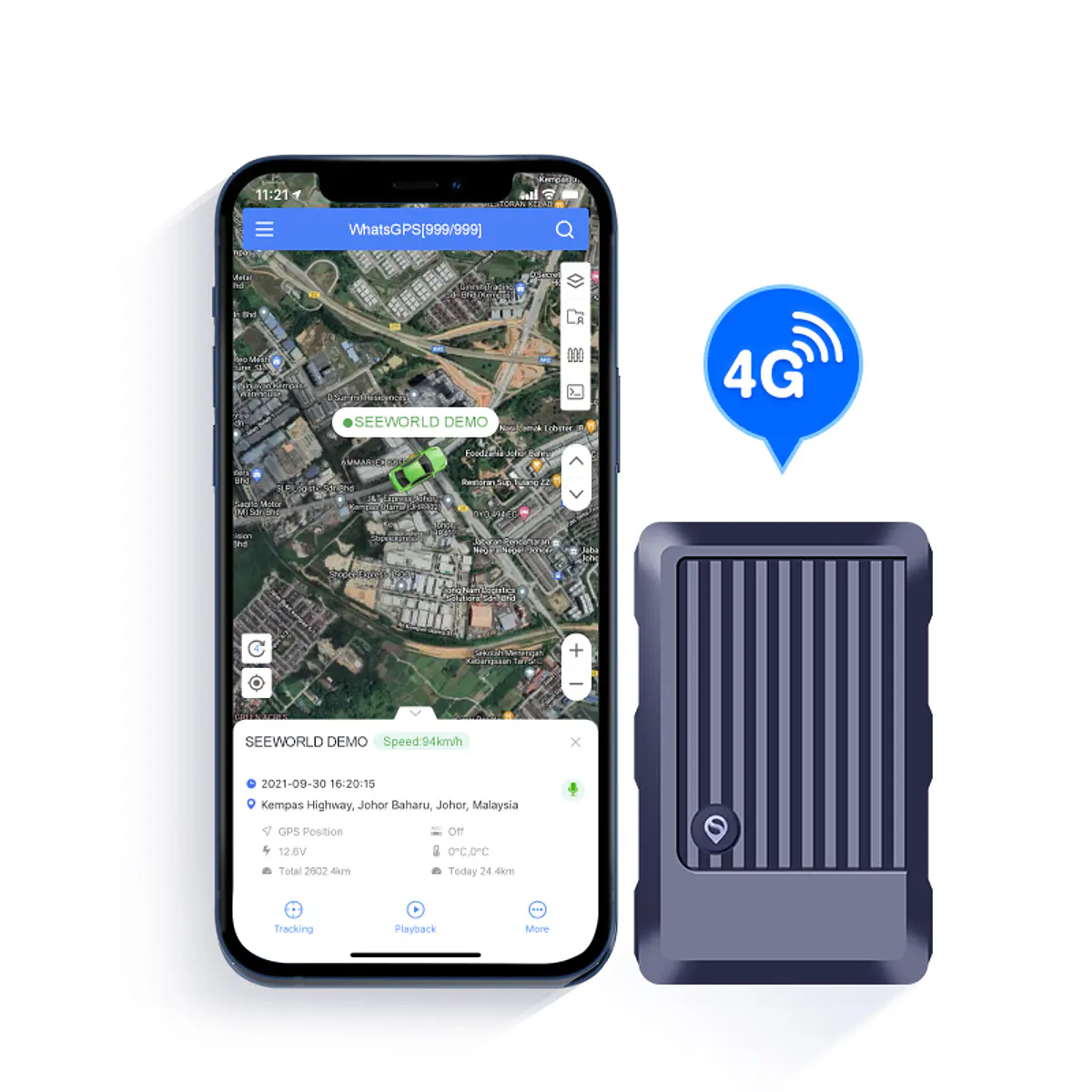Rastreador GPS para vehículos Inalámbrico con Batería de Lar