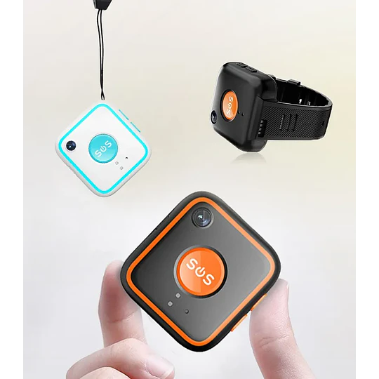 Rastreador GPS portátil 4G, con cámara, Colgante y Pulsera para Niños,  Adultos Mayores, Seguridad, botón SOS 