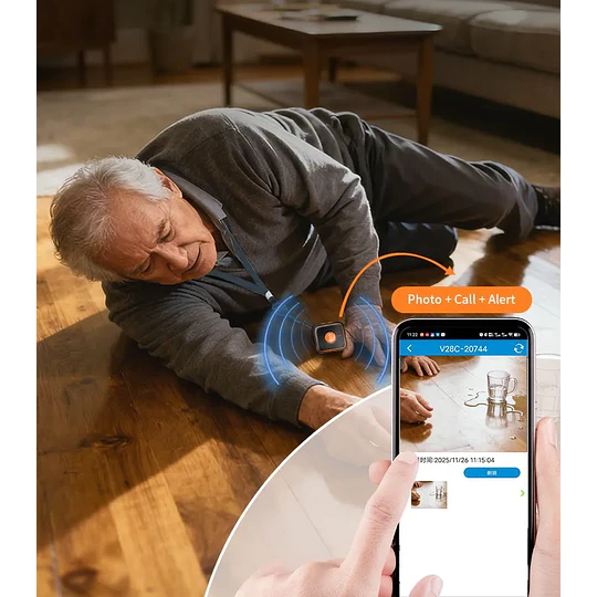 Rastreador GPS portátil 4G, con cámara, Colgante y Pulsera para Niños,  Adultos Mayores, Seguridad, botón SOS 