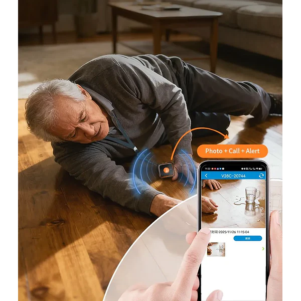 Rastreador GPS portátil 4G, con cámara, Colgante y Pulsera para Niños,  Adultos Mayores, Seguridad, botón SOS  (6)