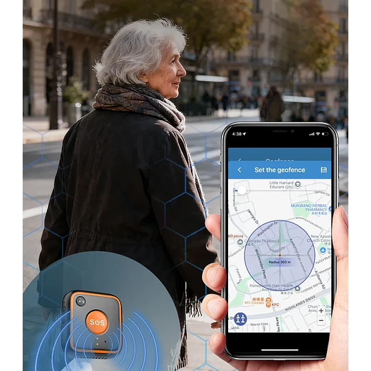 Rastreador GPS portátil 4G, con cámara, Colgante y Pulsera para Niños,  Adultos Mayores, Seguridad, botón SOS 