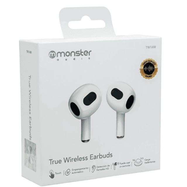 TW14W AUDIFONO MONSTER TRUE WIRELESS BLANCO