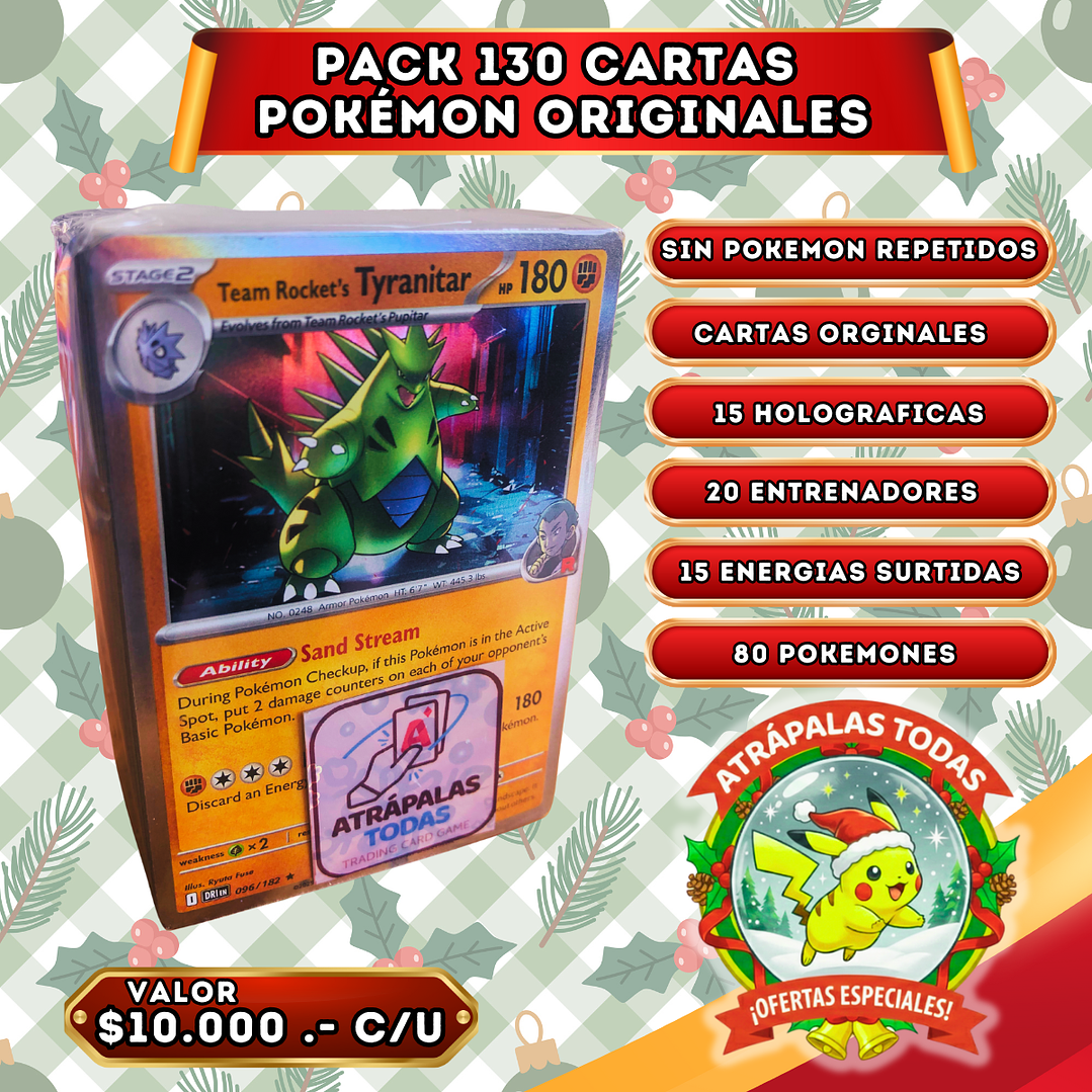 Pack 130 Cartas | Pokemon 2