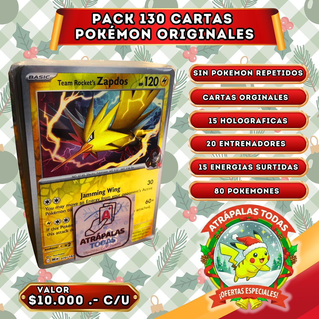 Pack 130 Cartas | Pokemon 3