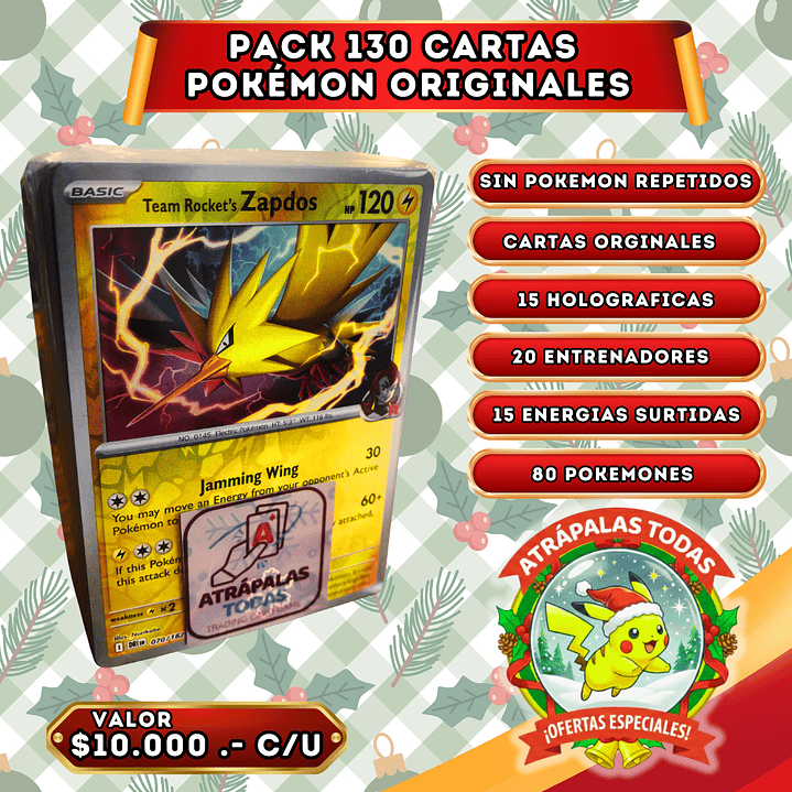 Pack 130 Cartas | Pokemon 3