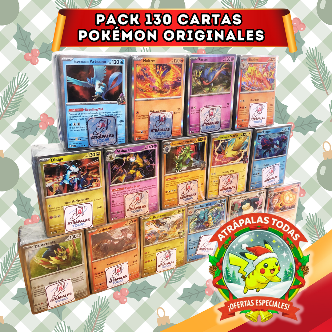 Pack 130 Cartas | Pokemon 1