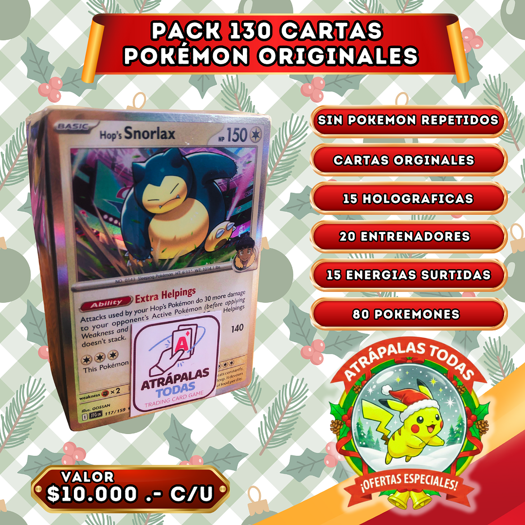 Pack 130 Cartas | Pokemon 5