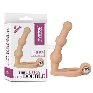 Anillo con dildo The Ultra Soft Double LOVETOY