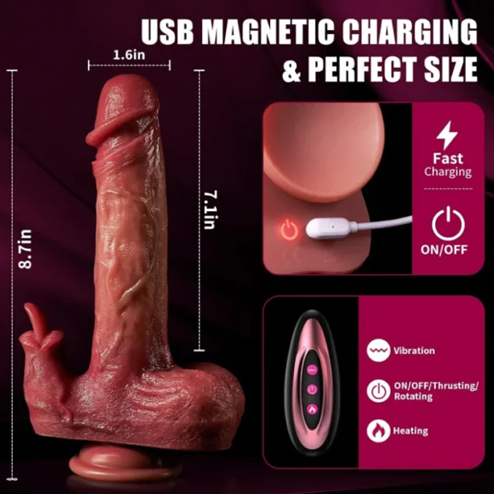 Dildo vibrador y telescópico hiperrealista TORERO 5