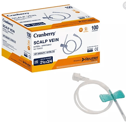 Mariposa Scalp Vein Luer Lock 21G x 3/4 Cranberry 100 Und