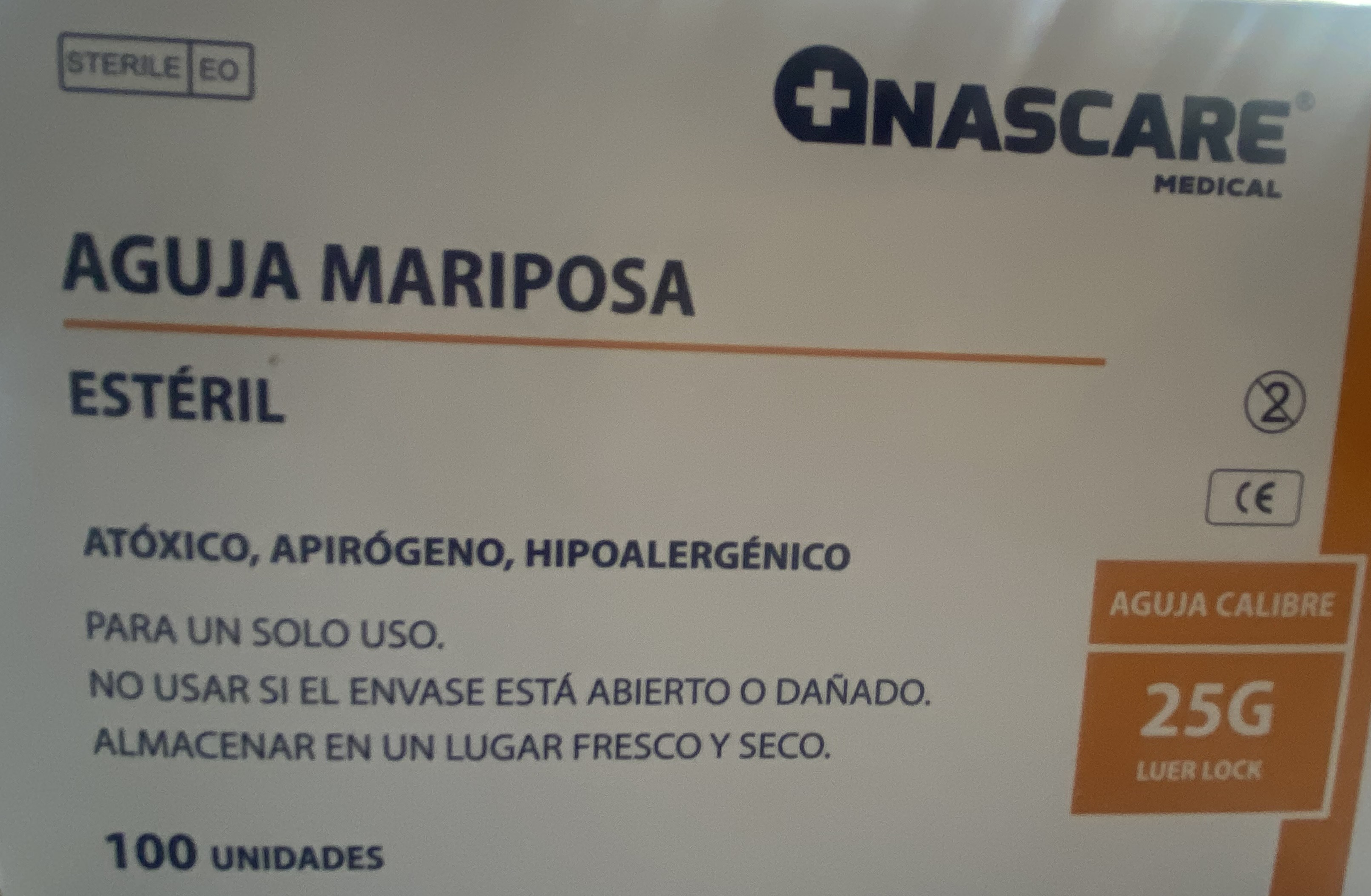 Aguja Mariposa 25G Esteril
