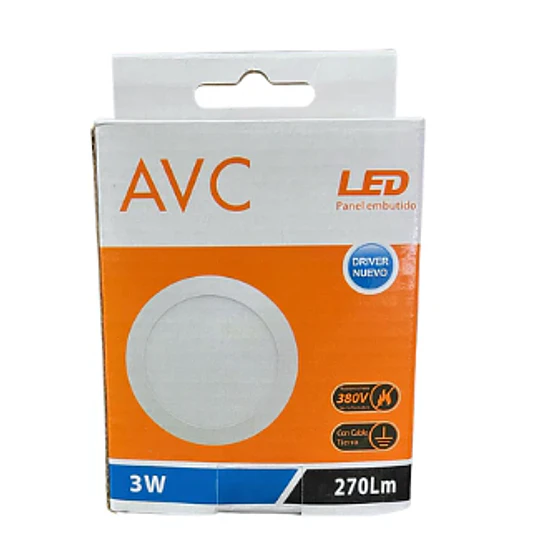 PANEL LED REDONDO EMBUTIDO 3W 6500K LUZ FRIA - LUZ CÁLIDA