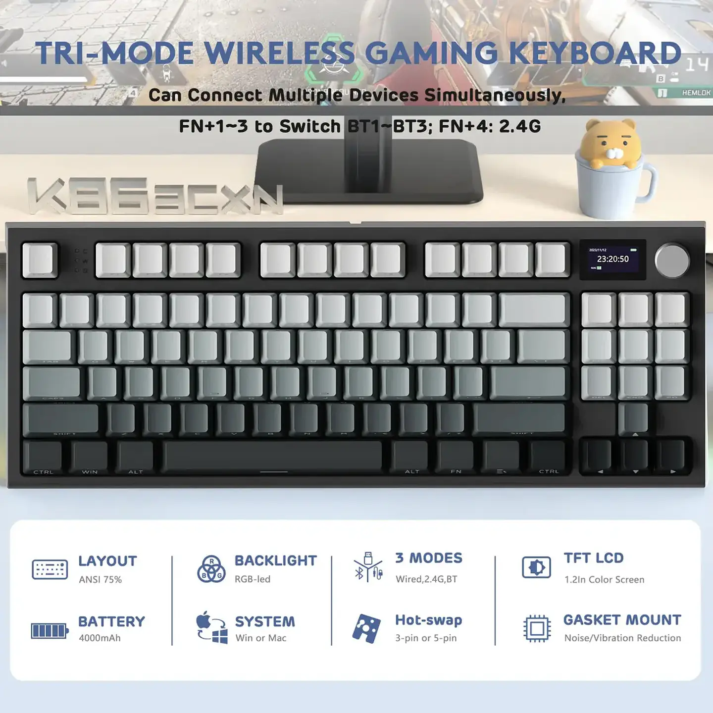 Attack Shark K86 (75% - Inalámbrico con Pantalla) 2