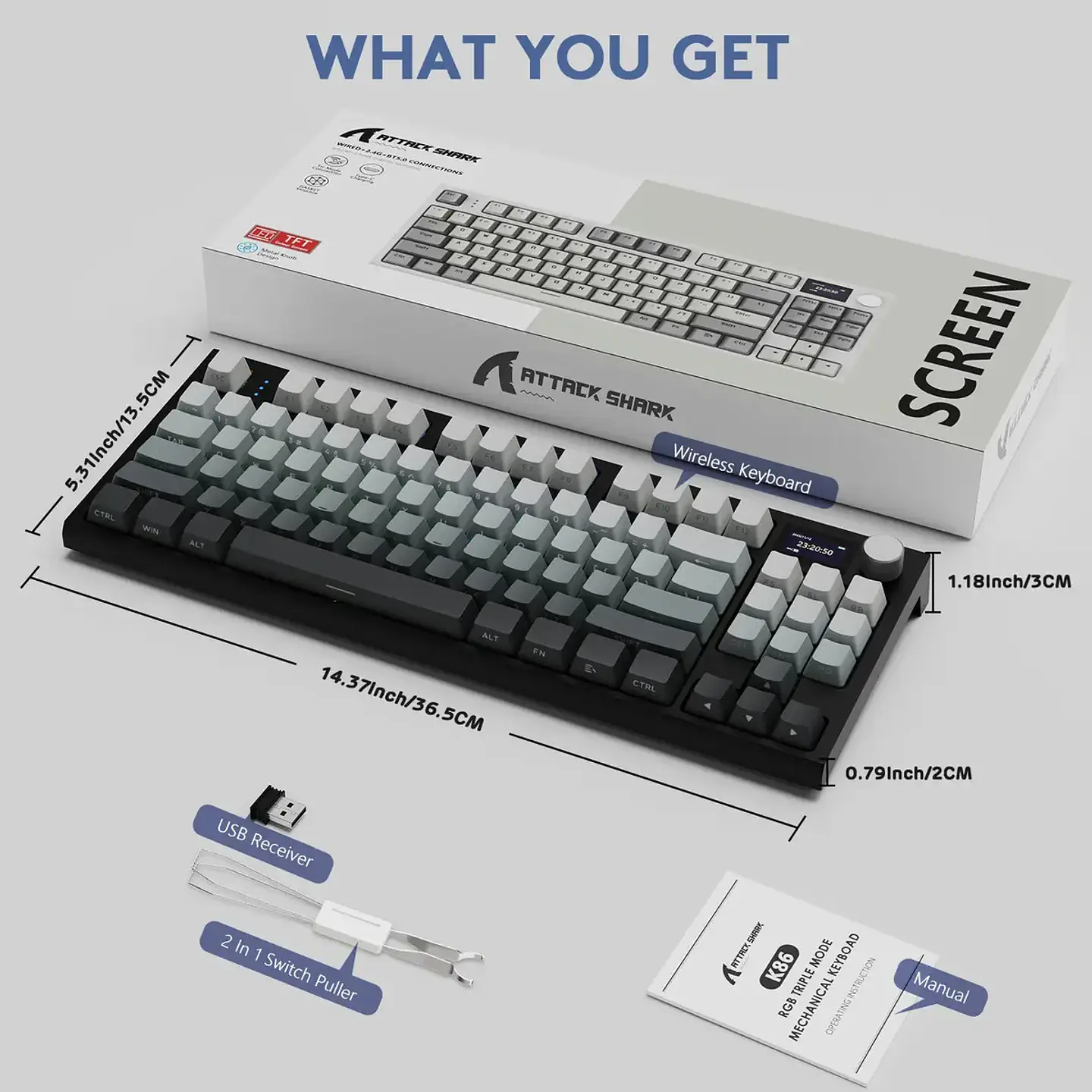 Attack Shark K86 (75% - Inalámbrico con Pantalla) 8