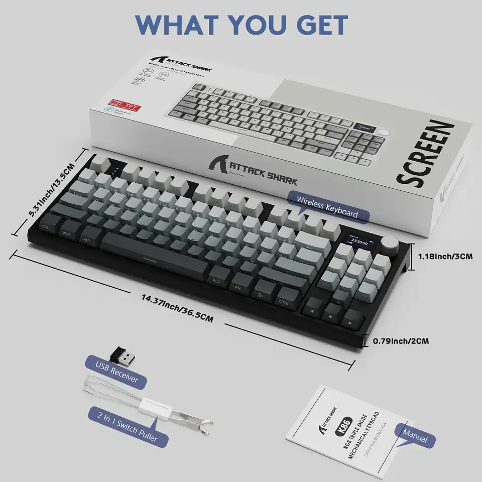 Attack Shark K86 (75% - Inalámbrico con Pantalla) 8