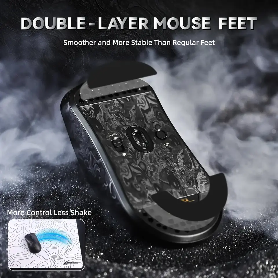 Mouse Attack Shark R11 Ultra 8k Carbon Fiber Wireless 8k Negro 5