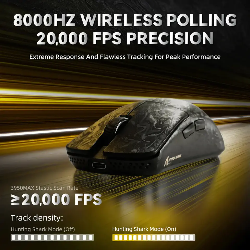 Mouse Attack Shark R11 Ultra 8k Carbon Fiber Wireless 8k Negro 6