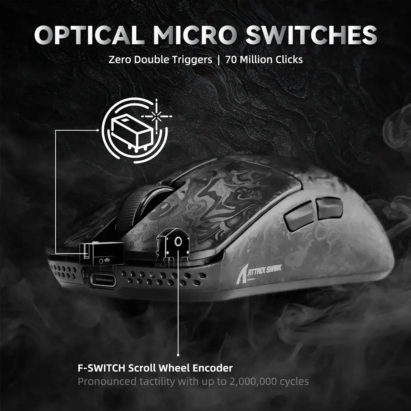 Mouse Attack Shark R11 Ultra 8k Carbon Fiber Wireless 8k Negro 7